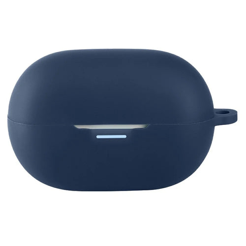 For QCY MeloBuds A30 Silicone Case Wireless Earbuds Protective Cover with Anti-Lost Buckle - Dark Blue - 1