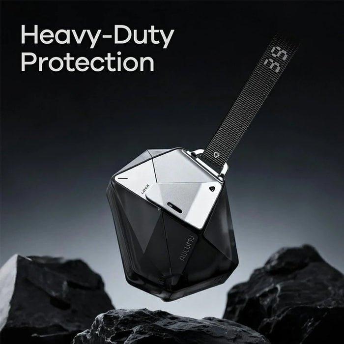 AULUMU A39 Protective Case for AirPods Pro 3 Diamond-Cut Geometric Shockproof Earphone Cover with Lanyard - Black - 5
