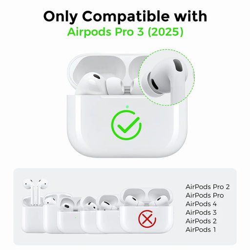 AHASTYLE WG184 for AirPods Pro 3 Case Split Design Thickened Silicone Earphone Cover with Carabiner + Cleaning Pen Kit - White - 2