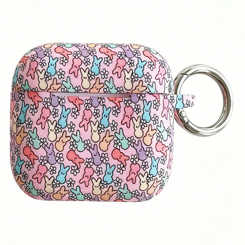 Silicone Case for AirPods 3 Cute Rabbit Pattern Earphone Protective Cover with Hanging Buckle - 1