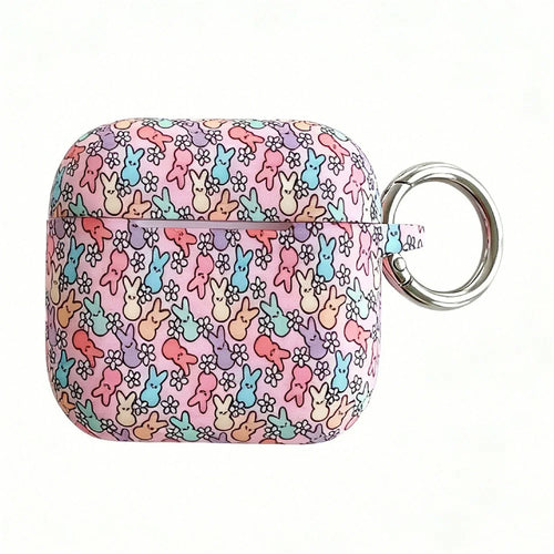 Silicone Case for AirPods 4 Cute Rabbit Pattern Earphone Protective Cover with Hanging Buckle - 1