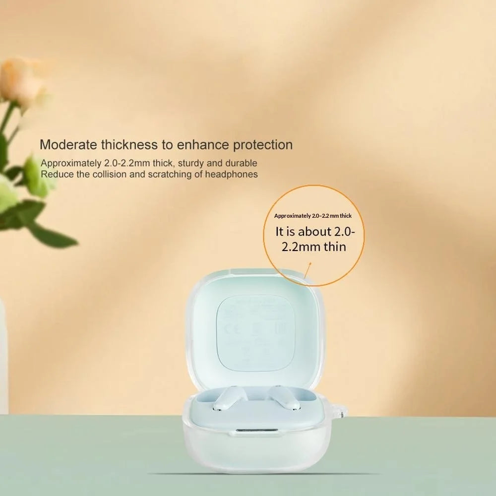 For Anker Soundcore P31i / R60i NC TPU Case Wireless Earbuds Protective Cover with Anti-Lost Buckle - Transparent - 5