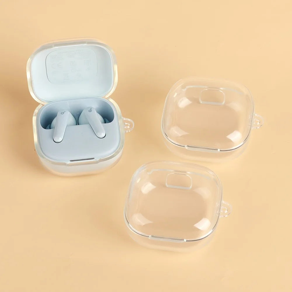 For Anker Soundcore P31i / R60i NC TPU Case Wireless Earbuds Protective Cover with Anti-Lost Buckle - Transparent - 7