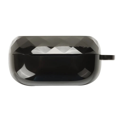 TPU Case for JBL Live Buds 4 / Beam 4 / Flex 4 Diamond Texture Protective Cover with Anti-Lost Buckle - Transparent Black - 1