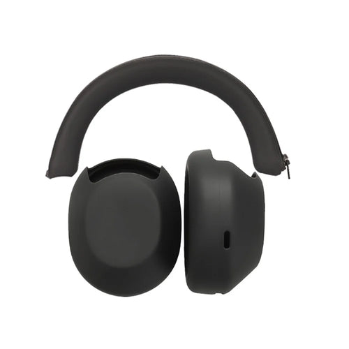 2Pcs Silicone Case For Sony WH-1000XM5 Headphones Headband Cover Ear Cup Protective Set - Black - 1