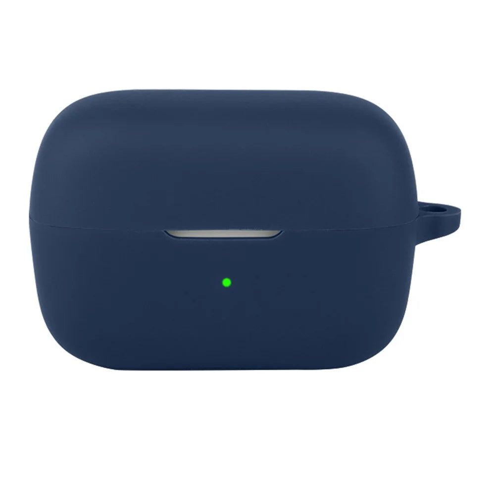 For Anker Soundcore C50i Silicone Case Wireless Earbuds Protective Cover with Anti-Lost Buckle - Dark Blue - 1