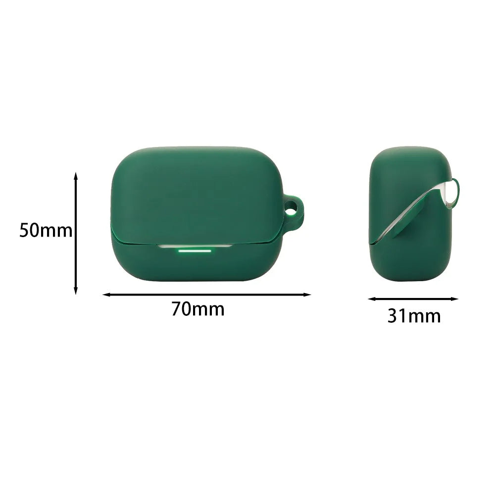For Anker Soundcore K20i Silicone Case Wireless Earbuds Protective Cover with Anti-Lost Buckle - Black - 6