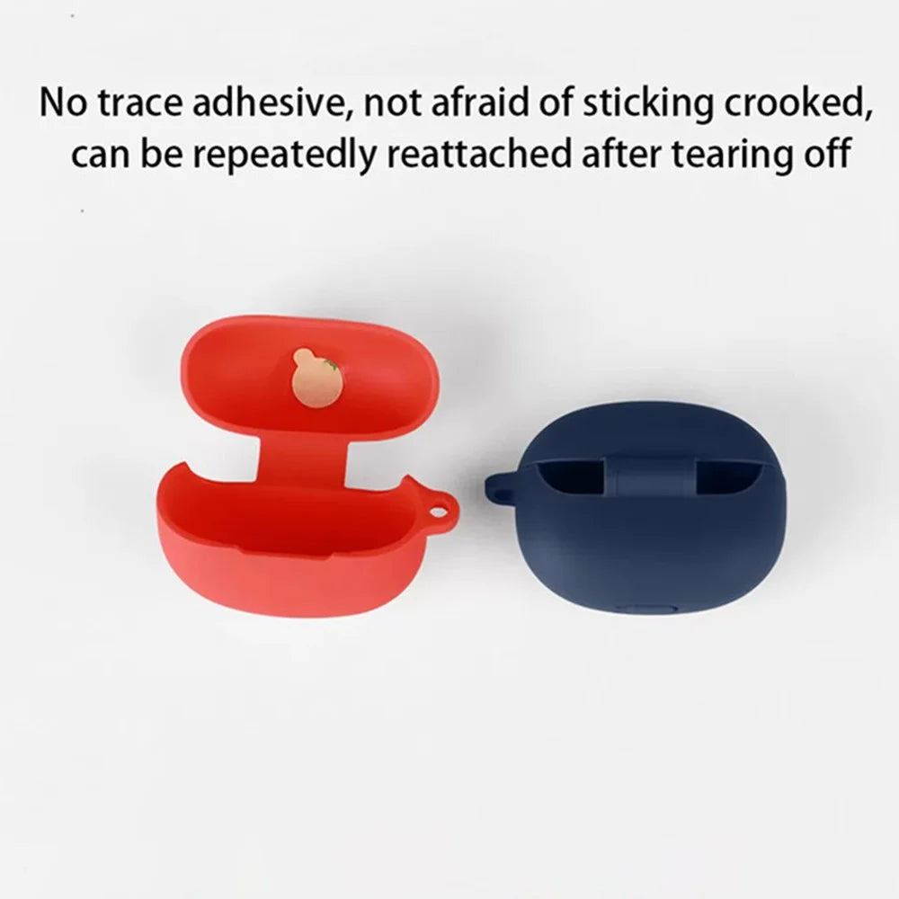 For vivo TWS 5e Silicone Case Wireless Earbuds Protective Cover with Anti-Lost Buckle - Dark Blue - 4