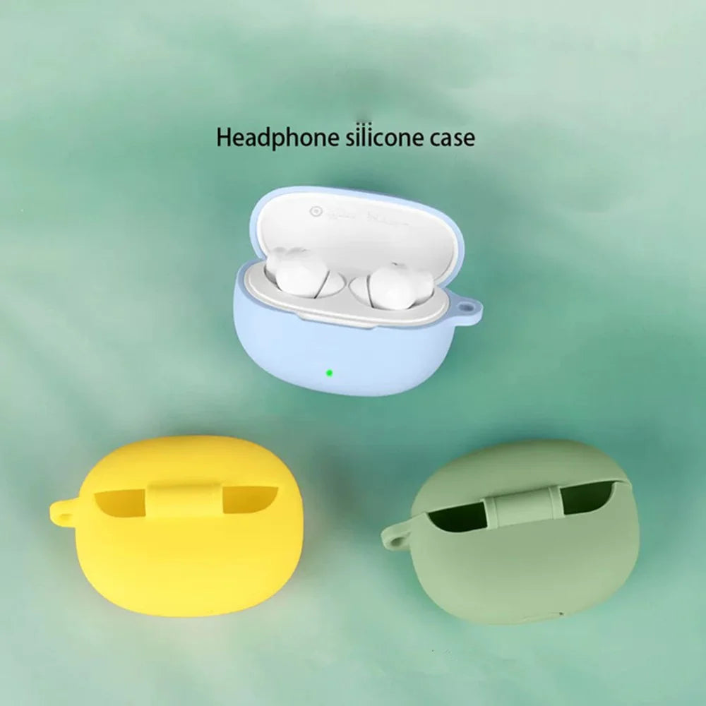 For vivo TWS 5e Silicone Case Wireless Earbuds Protective Cover with Anti-Lost Buckle - Dark Blue - 5