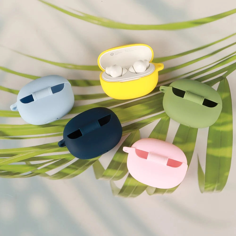 For vivo TWS 5e Silicone Case Wireless Earbuds Protective Cover with Anti-Lost Buckle - Dark Blue - 6