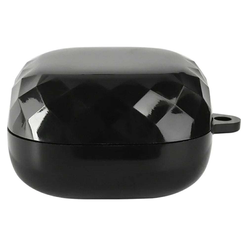 For Xiaomi Clip-On Earbuds Case Diamond Pattern Clear TPU Protective Cover with Anti-lost Hook - Transparent Black - 1