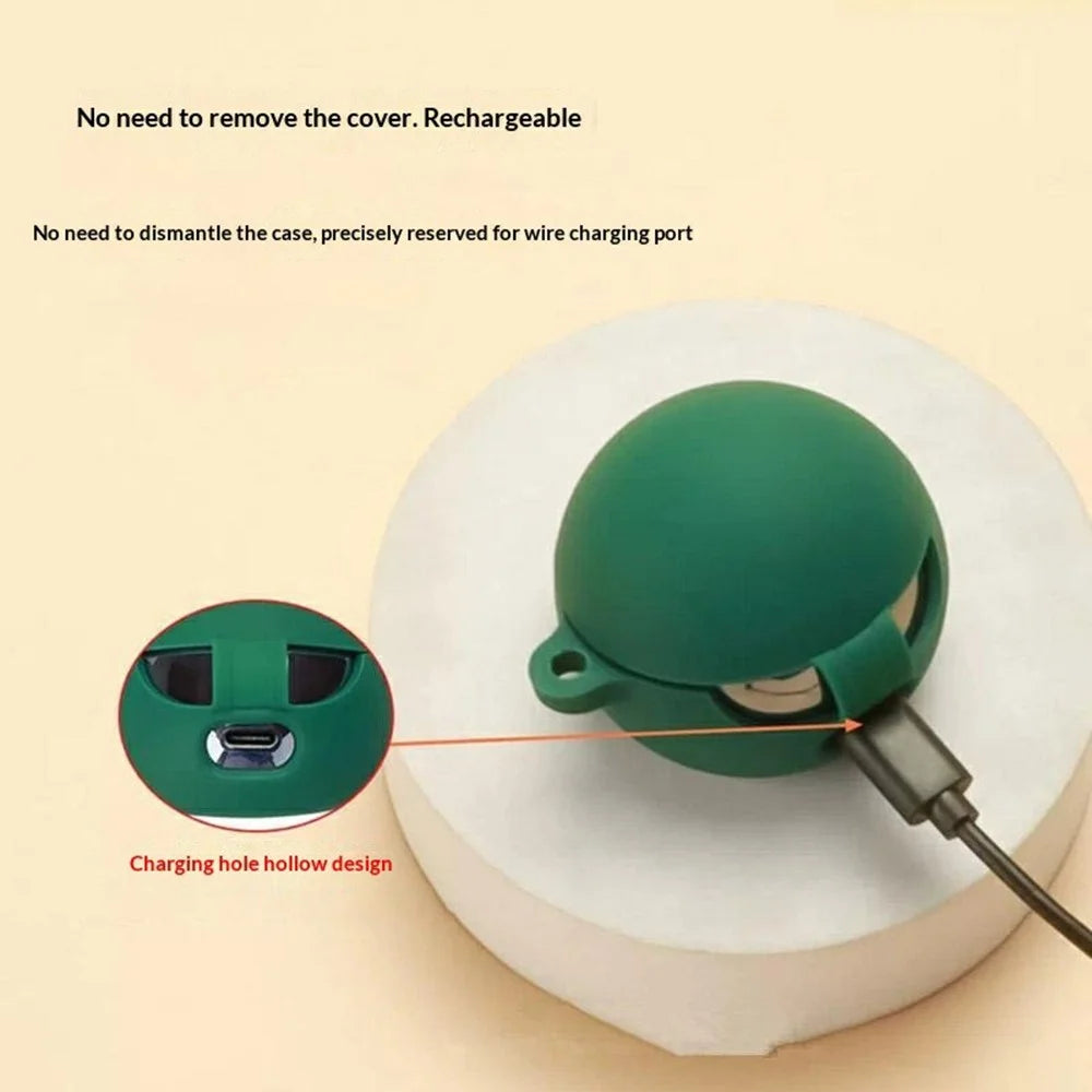 For Huawei FreeClip 2s / FreeClip 2 (Collector's Edition) Silicone Case Wireless Earbuds Protective Cover with Anti-Lost Buckle - Blackish Green - 3