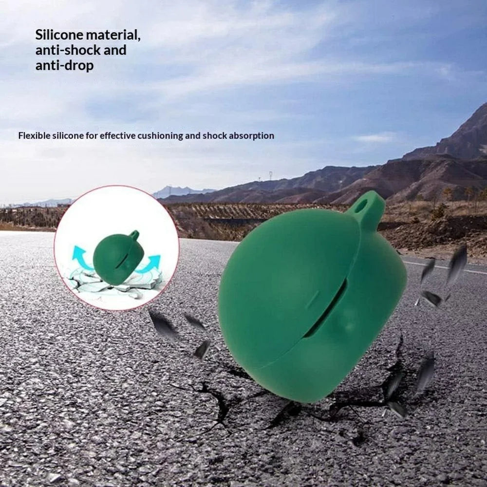 For Huawei FreeClip 2s / FreeClip 2 (Collector's Edition) Silicone Case Wireless Earbuds Protective Cover with Anti-Lost Buckle - Blackish Green - 7