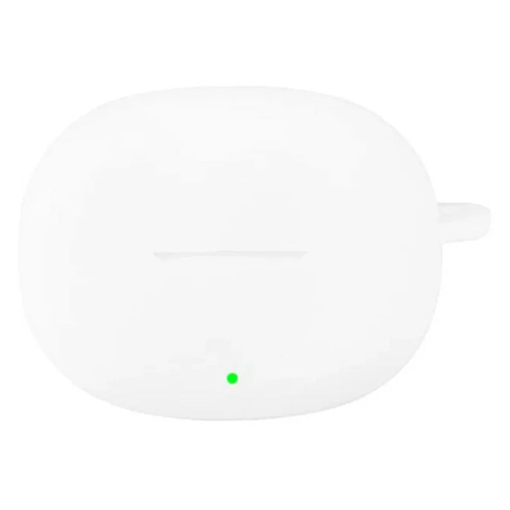 Silicone Case for iQOO TWS 5i Earbuds Shockproof Anti-Fall Protective Cover with Round Buckle - White - 1