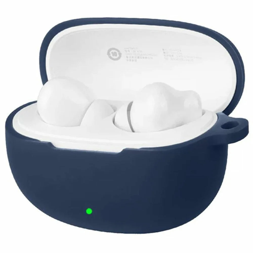 Silicone Case for iQOO TWS 5i Earbuds Shockproof Anti-Fall Protective Cover with Round Buckle - White - 5