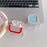 Silicone Case for Apple AirPods Pro 2 Charging Case Macaron Color Blocking Protective Cover with Metal Carabiner - Pink+Red - 3