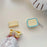 Silicone Case for Apple AirPods Pro 2 Charging Case Macaron Color Blocking Protective Cover with Metal Carabiner - Pink+Red - 6