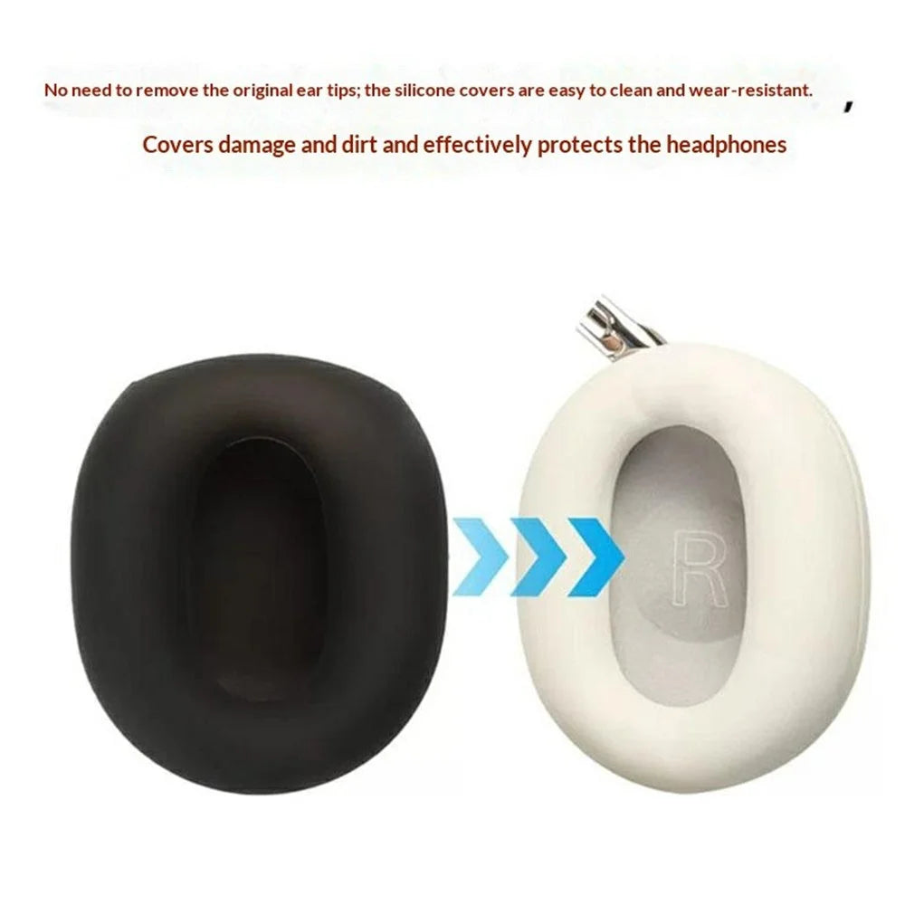 2Pcs for Sony 1000X The Collexion Headphone Silicone Ear Cushion Cover Earpad Protective Case - Black - 3