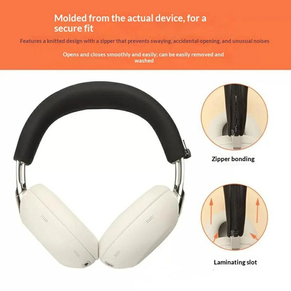 For Sony 1000X The Collexion Headband Protector Cover Headphones Silicone Protection Sleeve - Black - 4