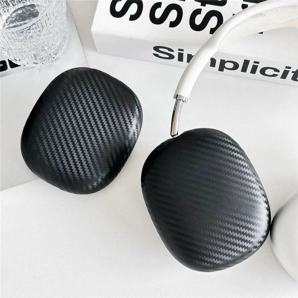 2Pcs For AirPods Max 2 / Max Ear Cushion Cover IMD Carbon Fiber Texture Anti-scratch Protective Case - Black - 3