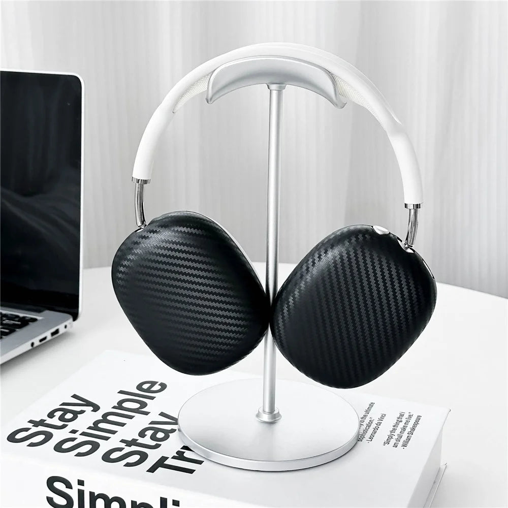2Pcs For AirPods Max 2 / Max Ear Cushion Cover IMD Carbon Fiber Texture Anti-scratch Protective Case - Black - 5