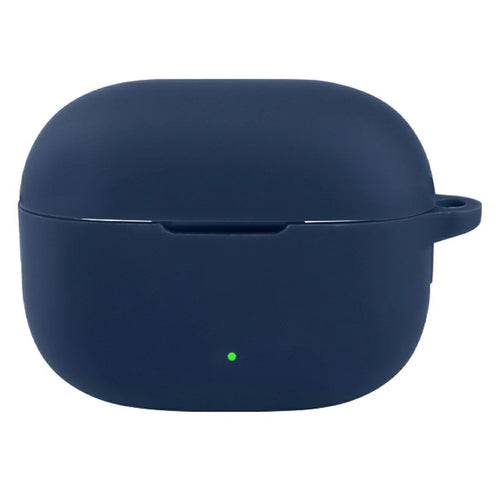 For vivo TWS 5 / 5 Pro Silicone Case Earbuds Shockproof Anti-Fall Protective Cover with Round Buckle - Dark Blue - 1