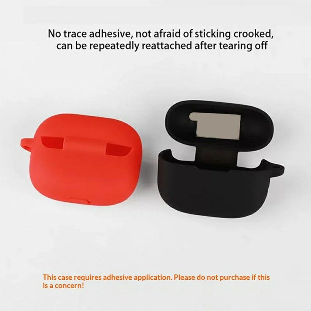 For vivo TWS 5 / 5 Pro Silicone Case Earbuds Shockproof Anti-Fall Protective Cover with Round Buckle - Dark Blue - 4