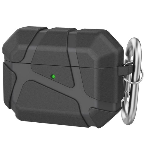 AHASTYLE JY25 for AirPods Pro 3 Case TPU Scratch Resistant Protective Cover with Carabiner - Black - 1