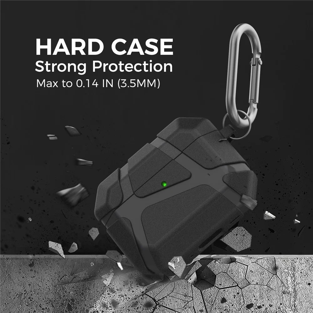 AHASTYLE JY25 for AirPods Pro 3 Case TPU Scratch Resistant Protective Cover with Carabiner - Black - 3