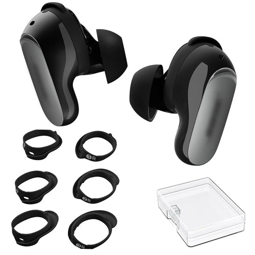 AHASTYLE WG197 3 Pairs Ear Tips for Bose QuietComfort Ultra 2 / Ultra Anti-slip Silicone Wingtip Covers - Black - 1