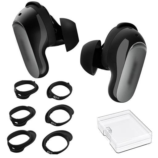 AHASTYLE WG197 3 Pairs Ear Tips for Bose QuietComfort Ultra 2 / Ultra Anti-slip Silicone Wingtip Covers - Black - 1