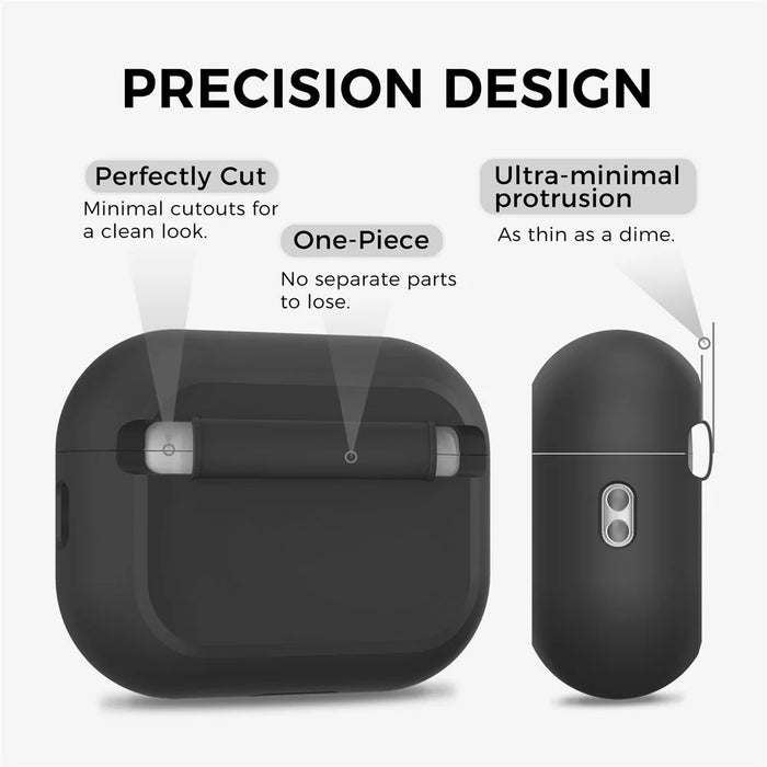 AHASTYLE JY24 for AirPods Pro 3 Case Dust Plug Design Silicone Protective Cover with Hand Strap - Black - 4