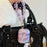 For AirPods Pro 3 Protective Case IMD Gradient TPU Earphone Cover with Flower Bracelet - Purple - 4