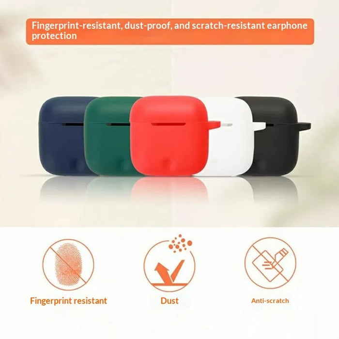For Honor Earbuds 5e Silicone Case Wireless Earbuds Protective Cover with Anti-Lost Buckle - Blackish Green - 4