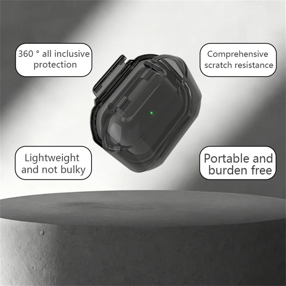 Protective Case for AirPods Pro 3 / Pro 2 / Pro / AirPods 4 / 3 , Hard PC Magnetic Waterproof Shockproof Cover - Transparent Orange - 6