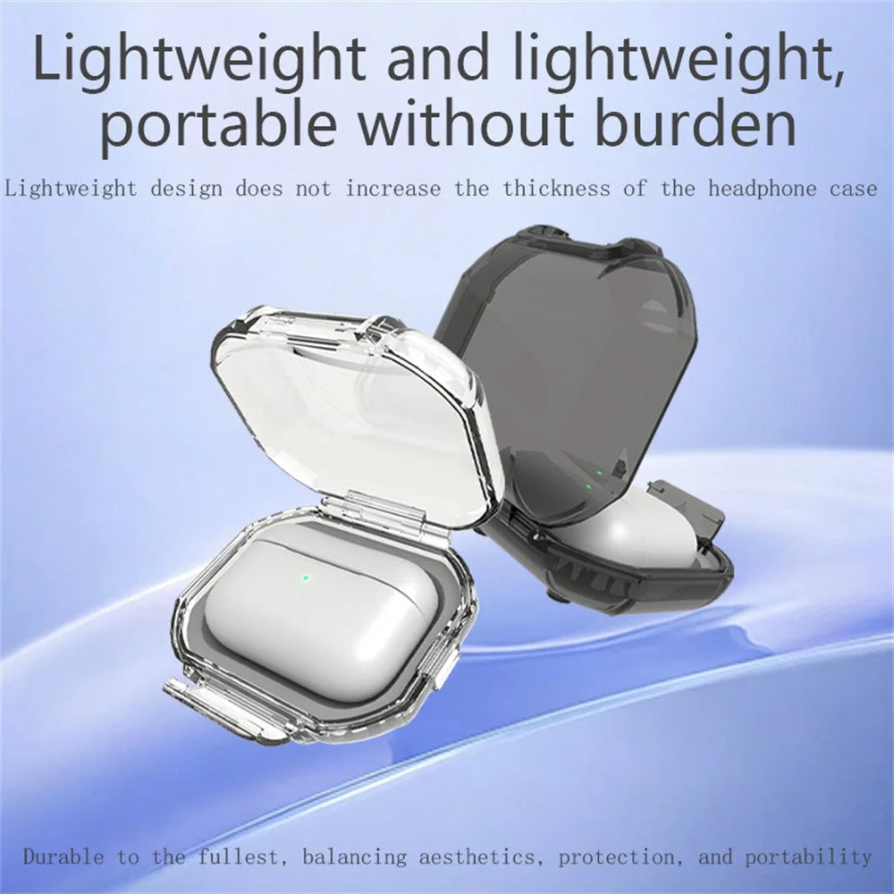 Protective Case for AirPods Pro 3 / Pro 2 / Pro / AirPods 4 / 3 , Hard PC Magnetic Waterproof Shockproof Cover - Transparent Orange - 7