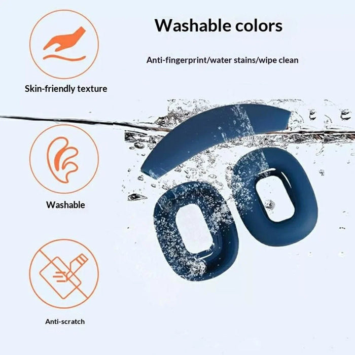 For Nothing Headphone (a) 2Pcs Ear Pad Silicone Case Protective Cover with Headband Sleeve - Dark Blue - 3