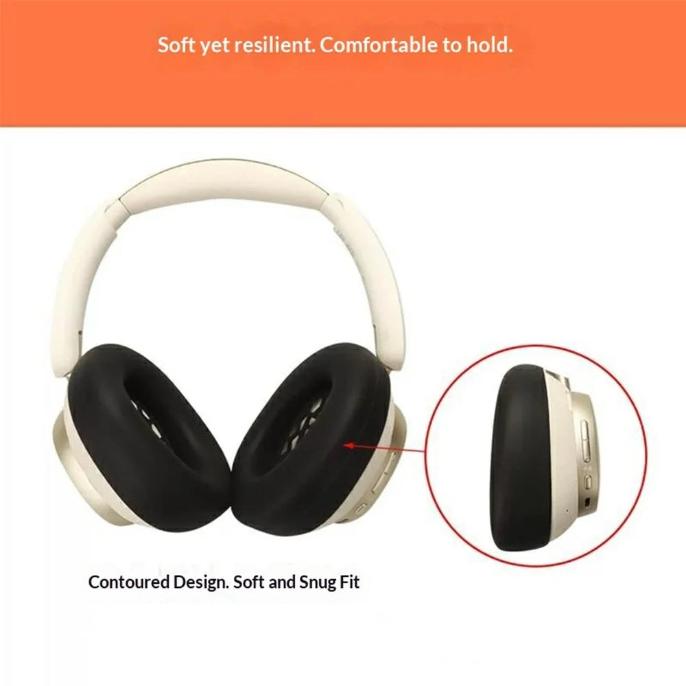 2Pcs for Honor Choice Codeler Headphones 2 Ear Cushion Silicone Covers Protective Sleeves - Black - 4