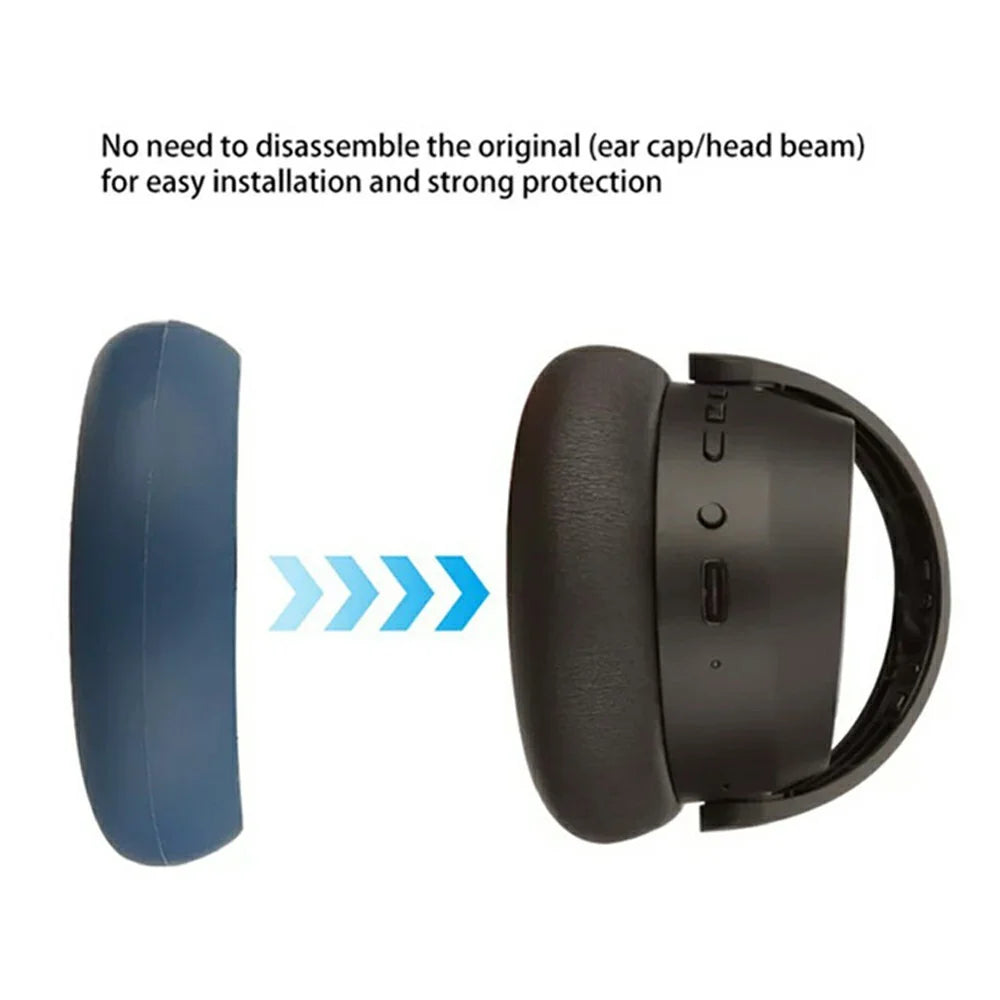 2Pcs for Sennheiser ACCENTUM Plus / ACCENTUM Headphone Earpad Silicone Covers Ultra-Thin Protective Cases - Dark Blue - 3