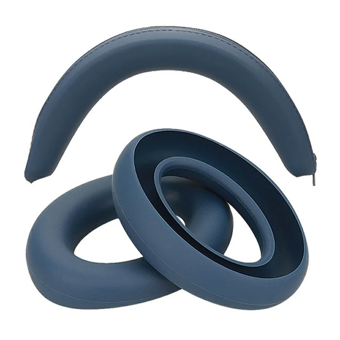 For Sennheiser ACCENTUM Plus / ACCENTUM Silicone Protective Case Set (2Pcs Earpad Cover + Headband Sleeve) - Dark Blue - 1