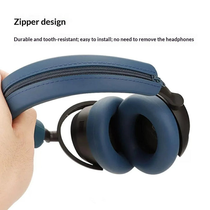For Sennheiser ACCENTUM Plus / ACCENTUM Silicone Protective Case Set (2Pcs Earpad Cover + Headband Sleeve) - Dark Blue - 5