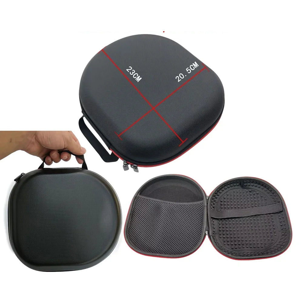 For Sony INZONE H5 / H7 / H9 Headphone Case Shockproof EVA Hard Shell Carrying Pouch - Leather Style/Black - 6