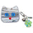 For AirPods 3 Protective Case Blue Eye Cat Soft TPU Earphone Cover with Pendant - White - 1
