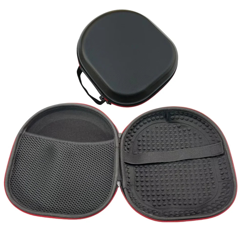 For Sennheiser ACCENTUM Plus Hard Storage Case Shockproof EVA Protective Headphone Bag - Leather Style/Black - 1