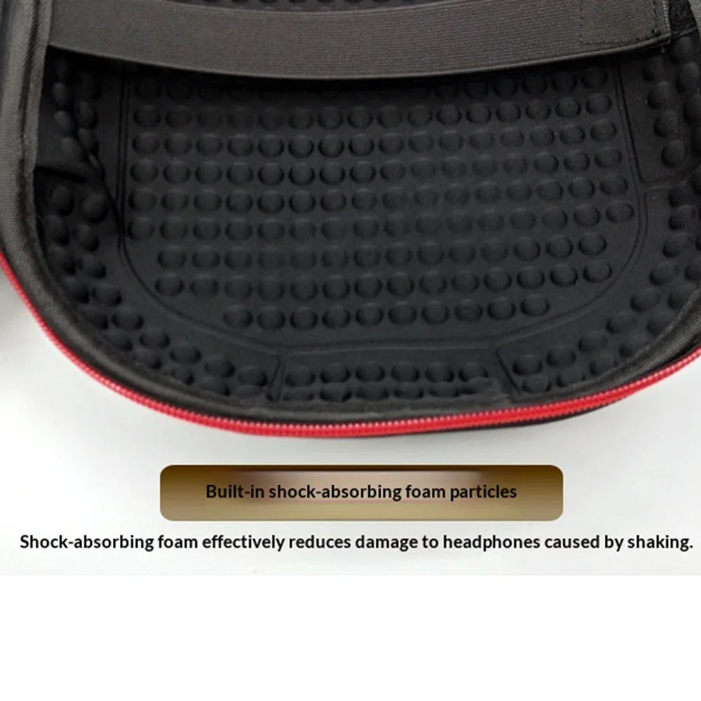 For Sennheiser ACCENTUM Plus Hard Storage Case Shockproof EVA Protective Headphone Bag - Leather Style/Black - 4