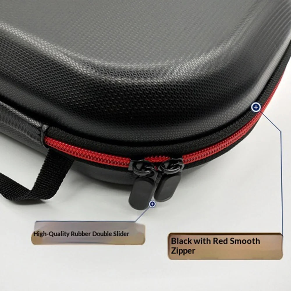 For JBL Quantum 100/400/600/800/350 Headphone Case Shockproof Hard EVA Carrying Pouch - Leather Style/Black - 2