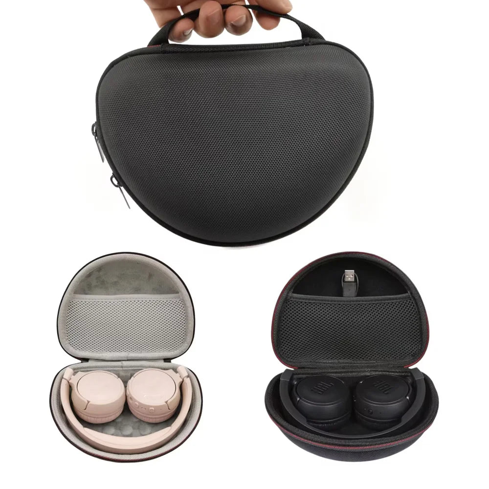 Hard Storage Case for JBL JR310BT/Tune 600BTNC/660NC/500 Shockproof Headphone Carrying Case - Black+Grey Lining - 6