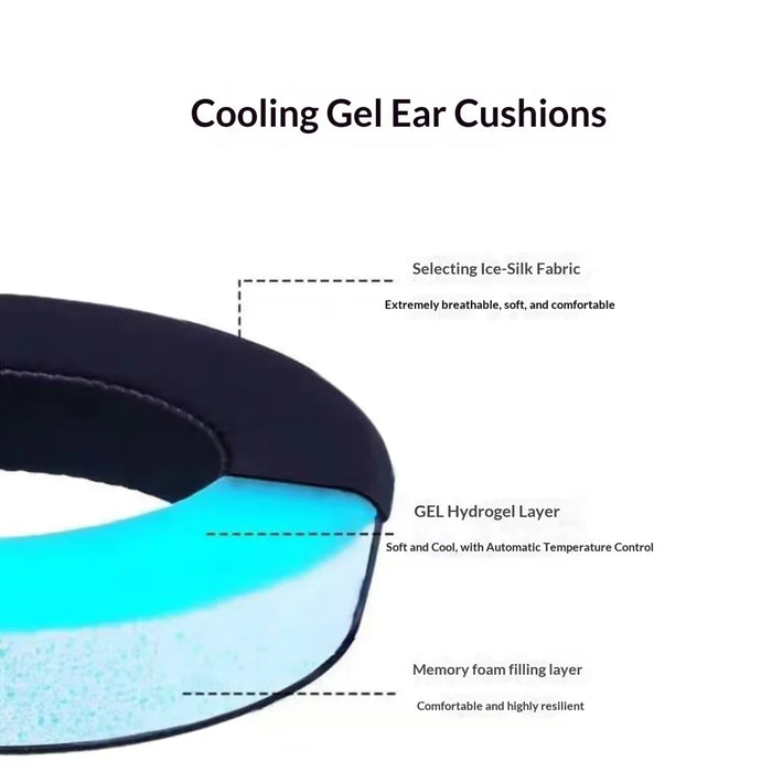2Pcs for Sennheiser Momentum 4 Ear Cushions Ice Silk + Cooling Gel Replacement Ear Pads - Black - 2