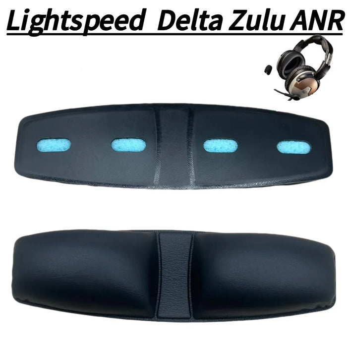 For Lightspeed Delta Zulu ANR Headset Replacement Faux Leather Headband Cushion Pad - Black - 4