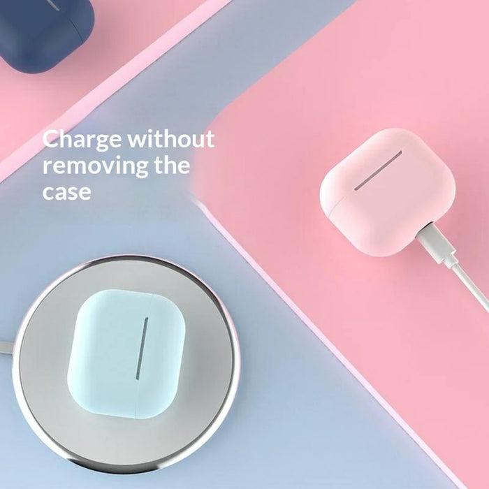 For AirPods 3 Silicone Case Shockproof Precise Cutouts Earphone Protective Cover - Baby Blue - 3